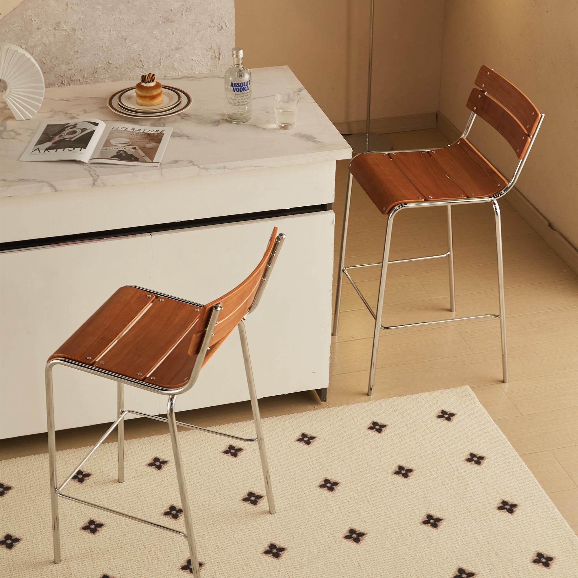 北欧家用靠背吧台凳现代简约小户型咖啡厅铁艺吧台椅高脚凳高椅子,淘宝优惠券,粉丝福利购,淘宝优惠卷