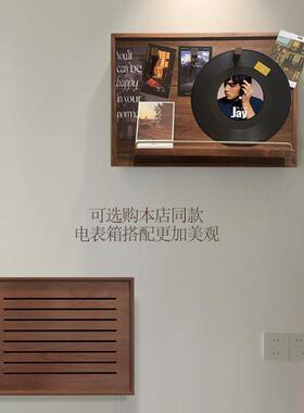 黑胡桃实木弱电箱遮挡装饰盖板电表箱画多媒体网线盒遮挡箱免打孔