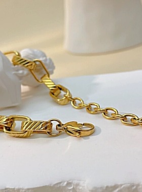 欧美个性嘻哈风不锈钢斜纹手链手饰批发潮流男女钛钢粗款手链