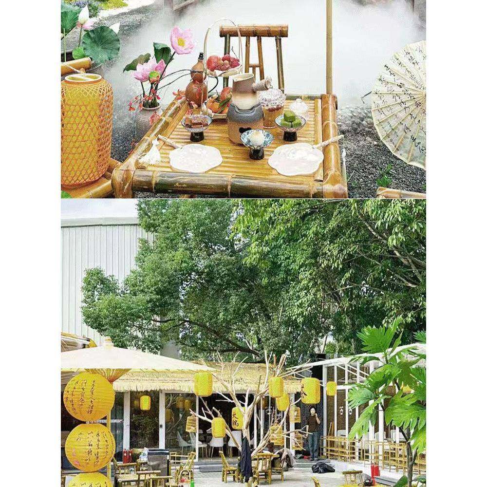 式手工老竹桌椅组户外庭985院茶几竹编围煮茶桌子合家用复古炉餐,淘宝优惠券,粉丝福利购,淘宝优惠卷