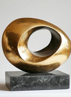 家居用品金色装饰品创意客厅家居面树脂摆工AFN艺品家件居好桌物