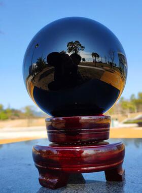 精品黑色水晶球黑曜石风水球客厅玄关卧室办公室书桌乔迁镇宅摆件