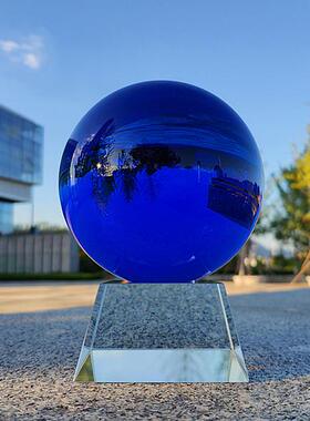 精品蓝色水晶风水球客厅玄关卧室书桌升学送礼家居装饰小礼品摆件