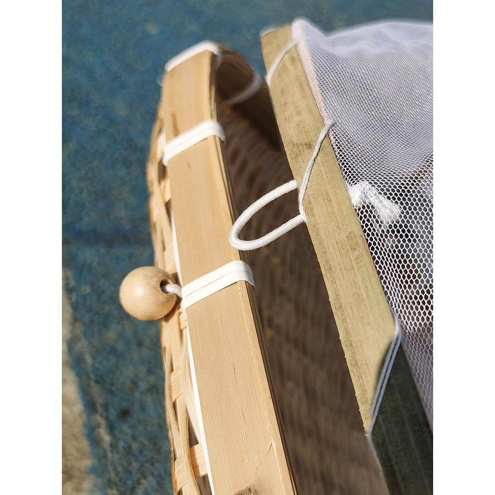 防苍蝇蚊虫筐带蚊帐网罩竹篮加帘晾晒家用盖菜农家竹制圆簸箕竹编,淘宝优惠券,粉丝福利购,淘宝优惠卷