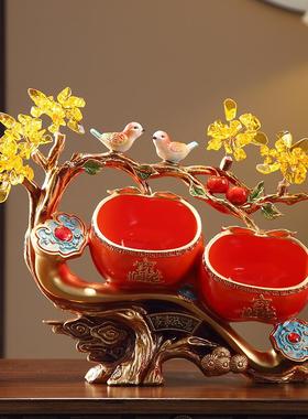 招财水晶发财树摆件客厅入户玄关钥匙收纳盒中式事事如意装饰摆设