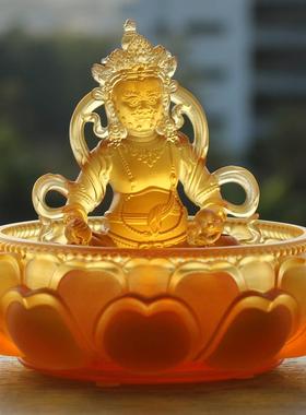 琉璃水供黄财神佛像五路财神爷琉璃水供黑白红绿财神客厅供奉摆件