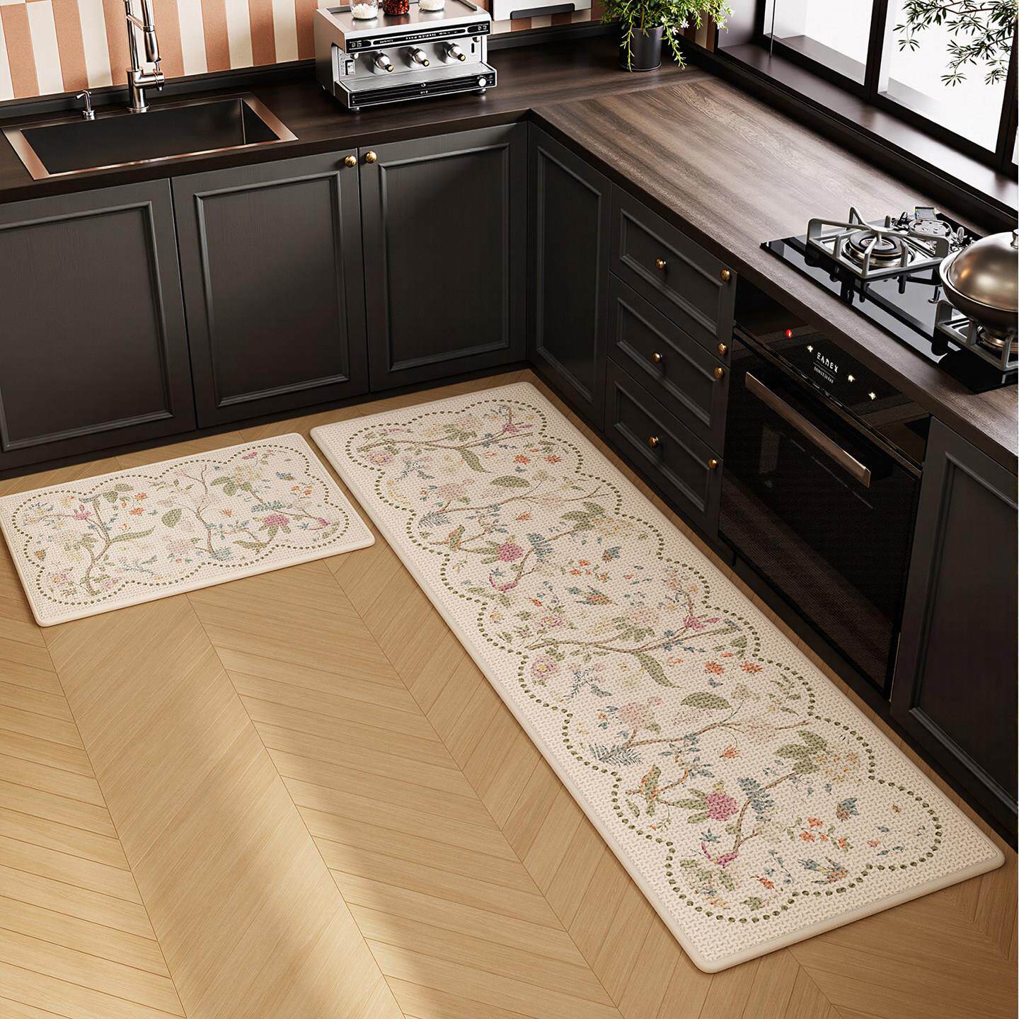 Kitchen floor mats, absorbent foot mats, dirt-resistant, anti-fouling, anti-slip, anti-fall woven mats, bathroom door soft pads, wear-resistant carpets