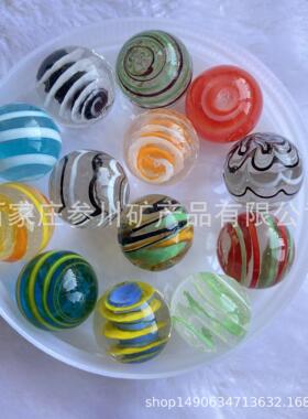 彩色有sc1030玻璃圆珠珠手工制作玻璃弹定zh稀i手工玻璃跳球棋游