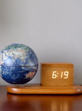 funglobe地球仪13cm小号电子时钟高端家居摆饰AR学生用办公桌礼物