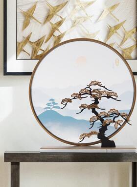 新中式铁艺迎松亚克力圆环屏客酒装店玄风关摆台展厅售WGA20楼部