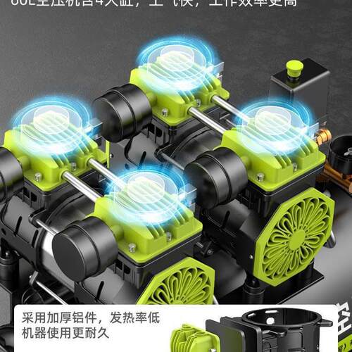德国空压机打气泵小型220v空气压缩机无油低音工业级木工高压 - 图3