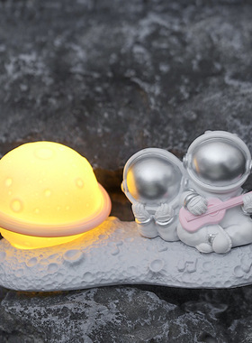 情侣宇航员小夜灯家居卧室装饰氛围床头灯树脂工艺品摆件礼物