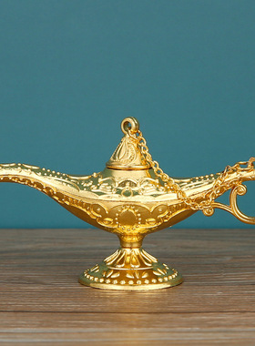 阿拉丁神灯创意复古轻奢许愿神灯金属工艺品家居装饰俄罗斯摆件