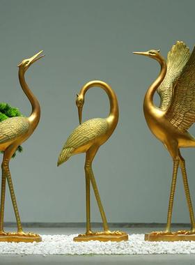 彷铜鹤雕塑玻璃纤维装饰品房屋庭院装饰品白鹭假山水池景观动物红