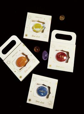 棕榈石，解忧冥想，祈愿，天然水晶口袋裤把手件，消磁净化黑曜石