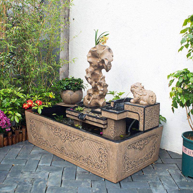 户外假山流水喷泉鱼缸摆件水景阳台庭院花园布置装饰造景景观鱼池,淘宝优惠券,粉丝福利购,淘宝优惠卷