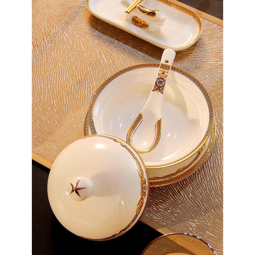 欧式骨瓷汤盅带盖金边会所餐具燕窝碗隔水炖盅陶瓷银耳盅炖罐,淘宝优惠券,粉丝福利购,淘宝优惠卷