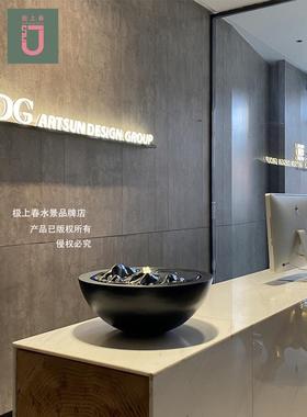 流水喷泉水景摆件轻奢会所庭院简约水循环户外装饰假山造景聚宝盆