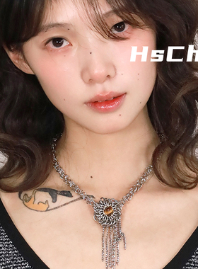 西迟夸张之眼珍珠原创乘风感甜酷项链夸张粗链