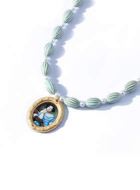 原创小众毛衣链百搭轻复古油画风项链2024年新款女设计感高级冷淡