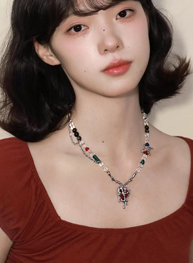 朋克风暗黑系跳动的心项链