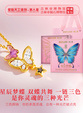 陨石蝴蝶金色渐变情侣锁骨链