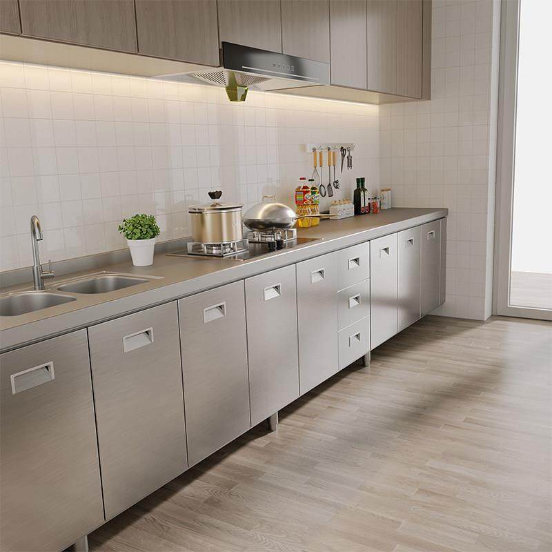 定制304整体不锈钢厨房橱柜简易水槽灶台柜一体农村储物拉篮碗柜,淘宝优惠券,粉丝福利购,淘宝优惠卷