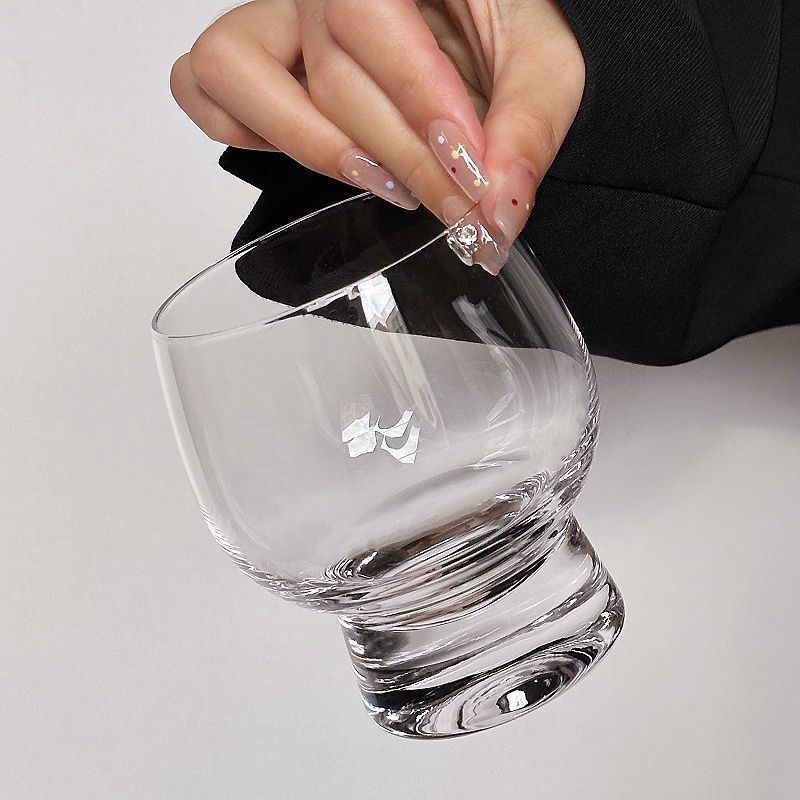 小众设计鼓鼓杯 轻奢高级感ins风威士忌杯酒杯玻璃美式咖啡冷饮杯 - 图2
