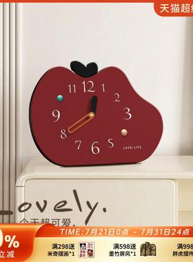 多巴胺客厅桌面时钟摆件装饰品创意玄关柜摆台式钟表座钟静音时钟