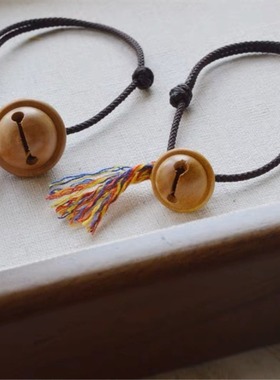 木▪铃可爱的桃木铃铛手链五彩绳民族风手绳旅游纪念品小礼物