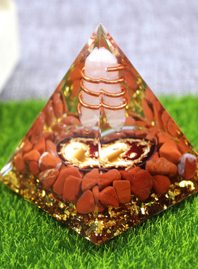 跨境热销时尚水晶金字塔装饰艺术树脂手工摆件办公室家居装饰品