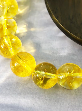 2025新款几何圆珠高级感黄水晶手链设计显白文艺潮流饰品