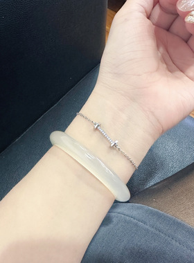 韩版时尚笑脸微笑微镶锆石女手链小众设计手饰轻奢气质首饰可