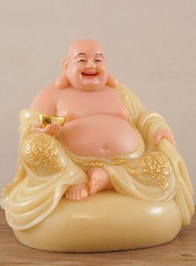 汉白玉弥勒佛石雕佛像笑佛像家用客厅弥勒佛菩萨大肚笑佛招财摆件