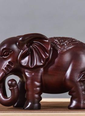 高品质实木大象木雕工艺品家居客厅装饰品入口电视柜木制酒柜装饰