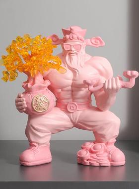 肌肉财神爷发财树桌面家用摆件开业生日礼物办公室店铺前台装饰品