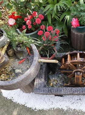 庭院覆古马槽流水摆件循环水景观鱼池户外花园布置假山造景喷泉