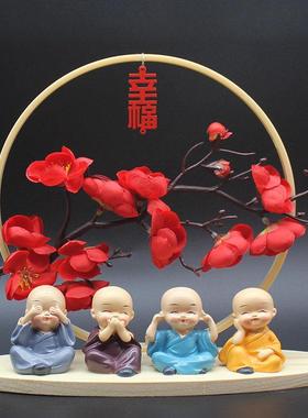 新中式腊梅花乔迁家居软装饰工艺品摆件客厅电视酒柜酒店桌面摆设