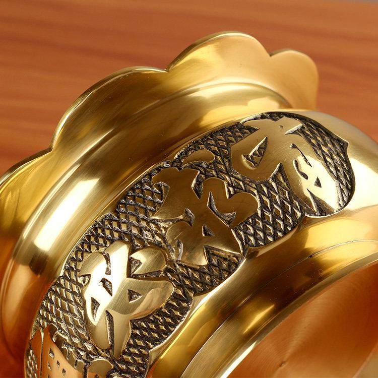 圆通佛具香炉家用室内供佛纯黄铜莲花边供奉观音财神香炉上香插香,淘宝优惠券,粉丝福利购,淘宝优惠卷