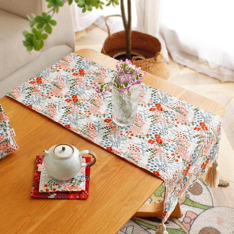 轻奢刺绣桌旗结婚电视柜餐边柜长方形盖布茶几餐桌斗柜鞋柜桌垫布,淘宝优惠券,粉丝福利购,淘宝优惠卷