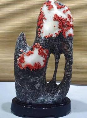 灵璧石摆件纯天然奇石摆件案头摆件灵璧白灵玉石山峰家居摆饰庭院