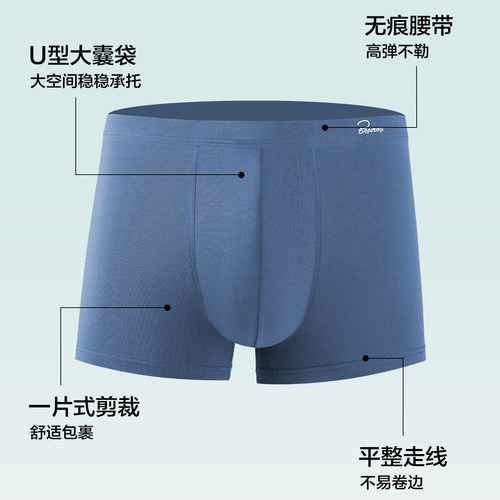北极绒男士内裤纯棉肥佬裤宽松胖子加肥加大码透气平角四角短裤头 - 图1