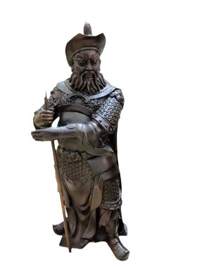 纯铜铸造铜雕关平周仓神像关公韦陀D伽蓝护法将军供奉雕像摆件用