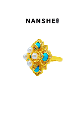 NANSHE/南奢 立体花朵璀璨时尚开口戒指L1118