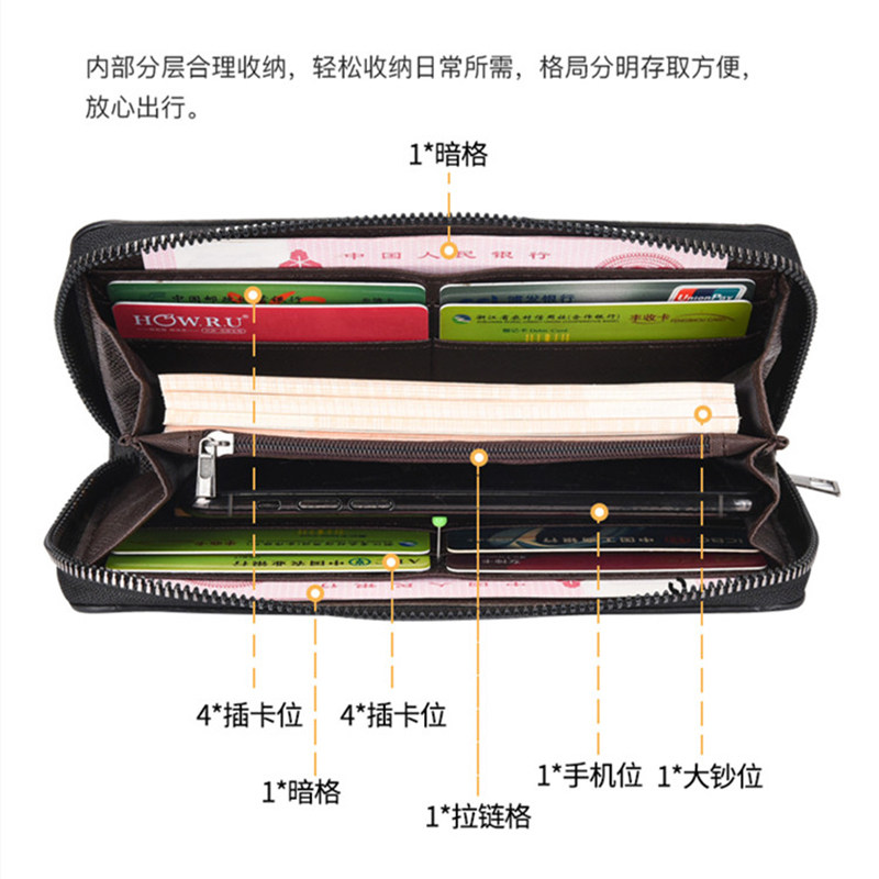 男士长款拉链帆布钱包大容量多功能简约手拿包商务便携多卡位钱夹,淘宝优惠券,粉丝福利购,淘宝优惠卷