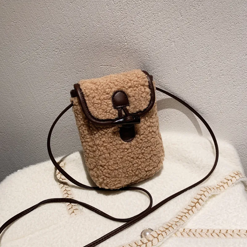 秋冬毛绒迷你小包包女2024新款羊羔毛毛手机包ins百搭轻便斜挎包,淘宝优惠券,粉丝福利购,淘宝优惠卷