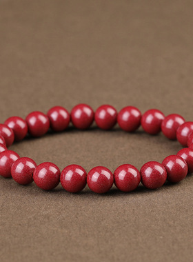 低含量朱砂单圈手链女素圈珠本命年紫金砂手串男批发抖音快手