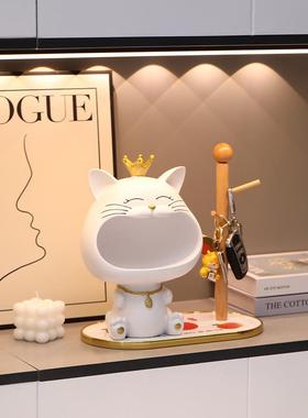 带来财富和宝藏猫门廊钥匙收纳饰品家庭桌面装饰客厅鞋柜货架新家