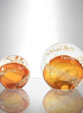 现代轻奢海洋彩色水晶球玻璃球创意摆件工艺品家居鱼缸造景装饰品