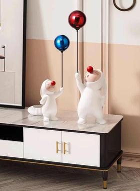 现代简约网红气球精灵兔子摆件玄关卧室客厅书房样板间家居装饰品
